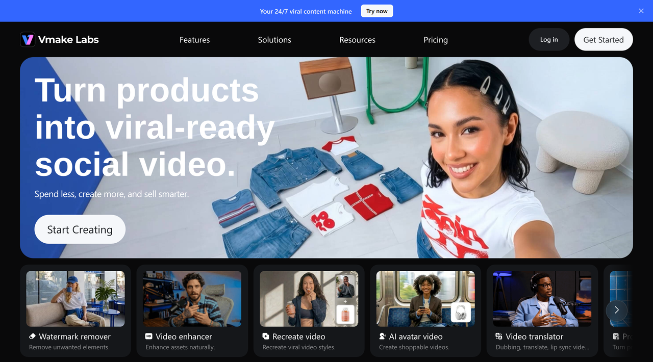 Screenshot of VmakeAI
