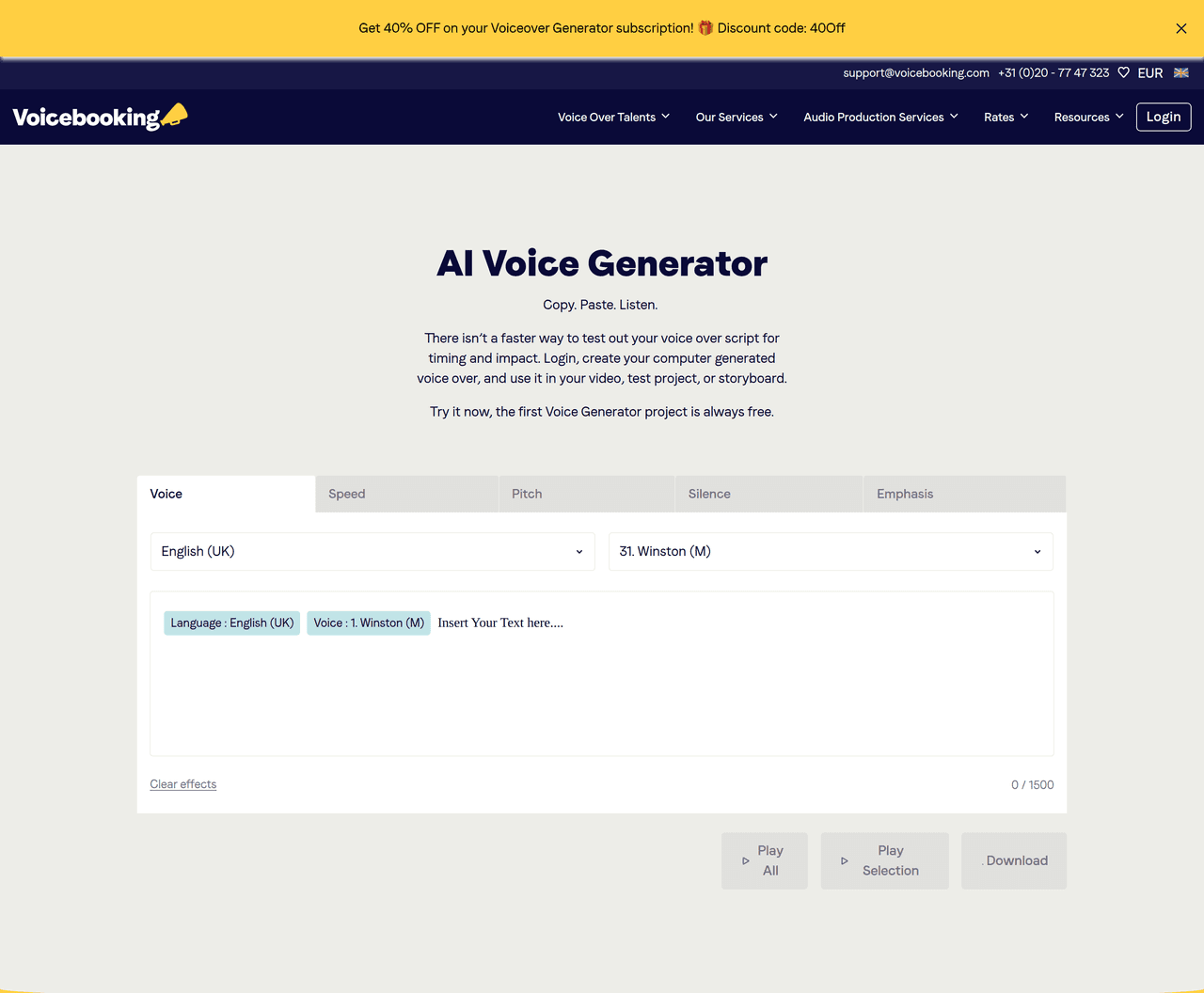 Screenshot of Voicebooking