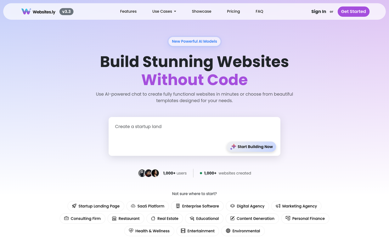 Screenshot of Websites.ly