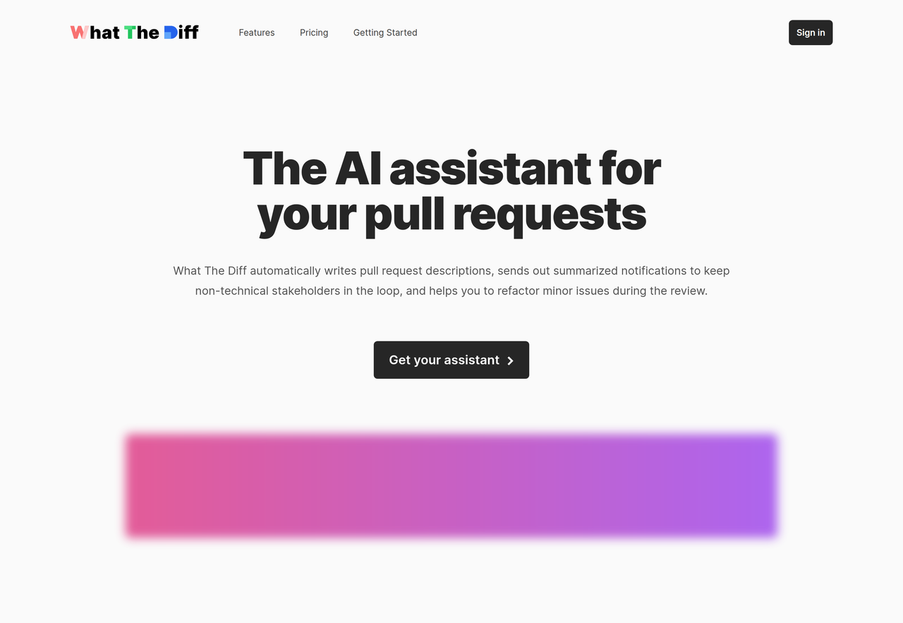 Screenshot of WhatTheDiff
