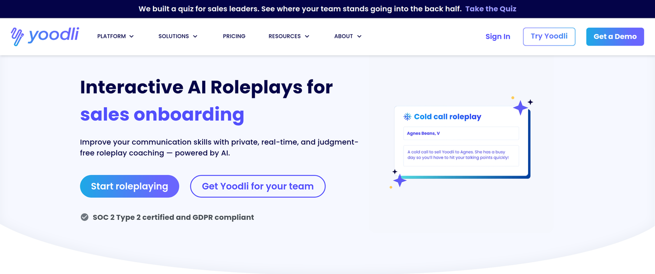 Screenshot of Yoodli AI