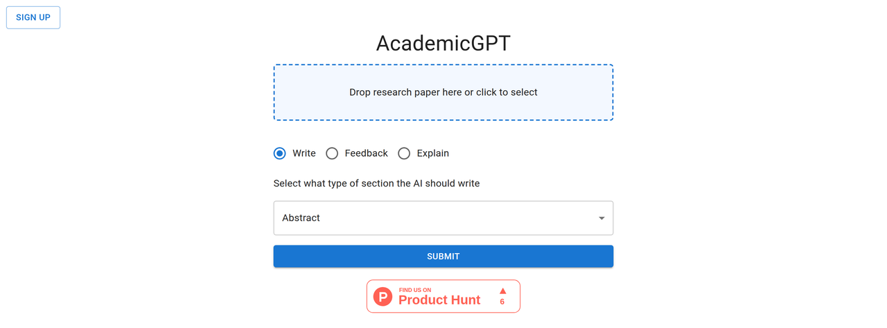 Screenshot of AcademicGPT