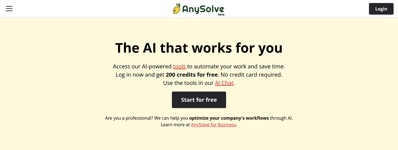 Screenshot of AnySolve