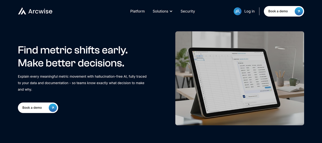 Screenshot of Arcwise AI