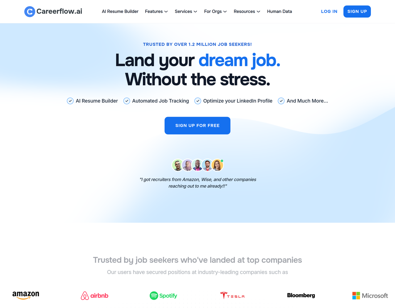 Screenshot of Careerflow