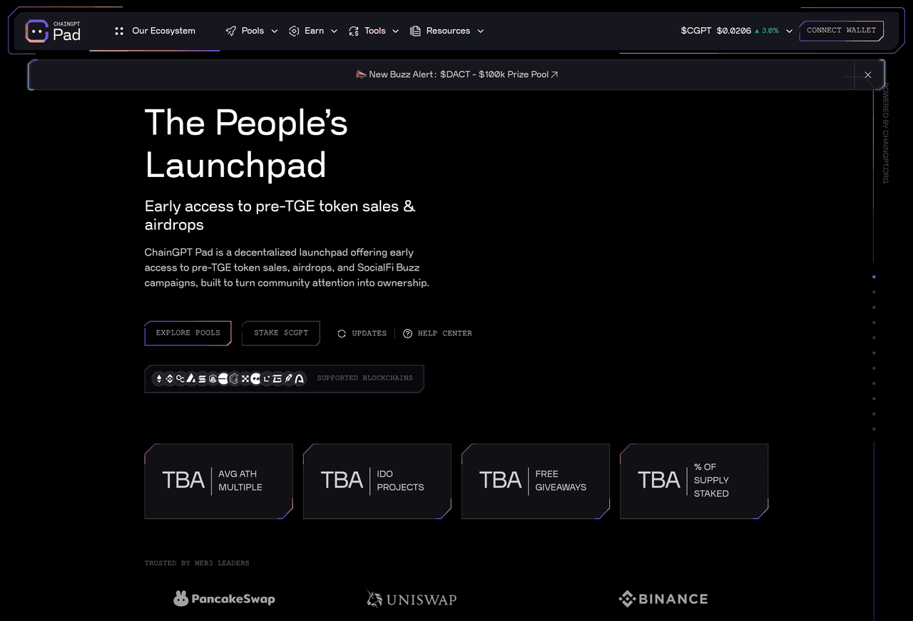 Screenshot of ChainGPT
