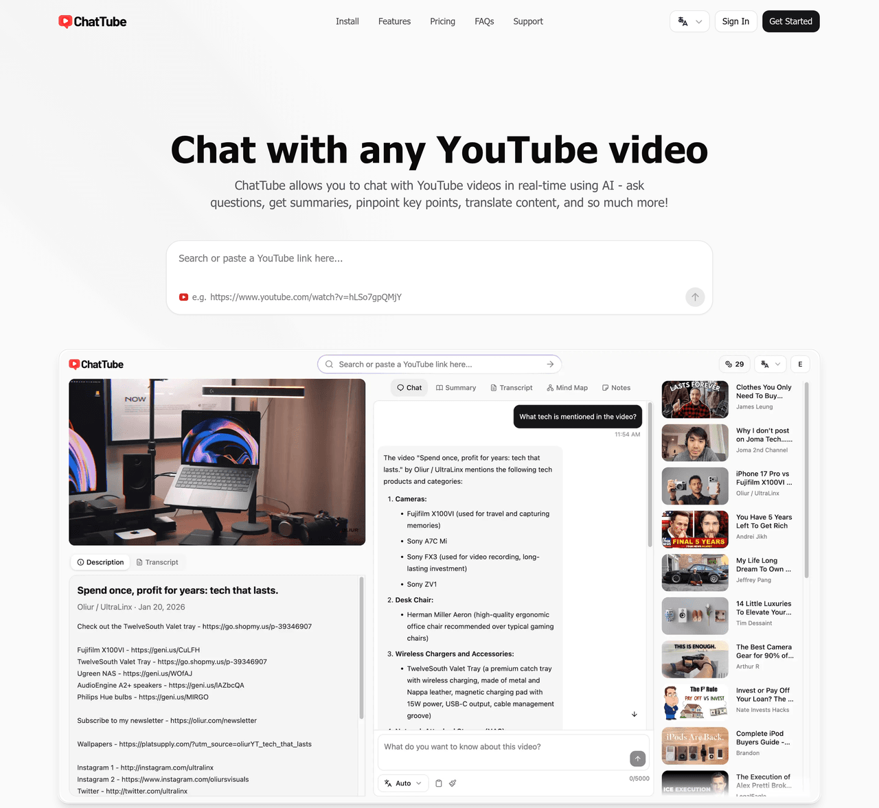 Screenshot of ChatTube