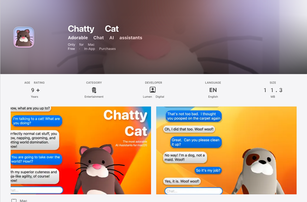 Screenshot of Chatty Cat