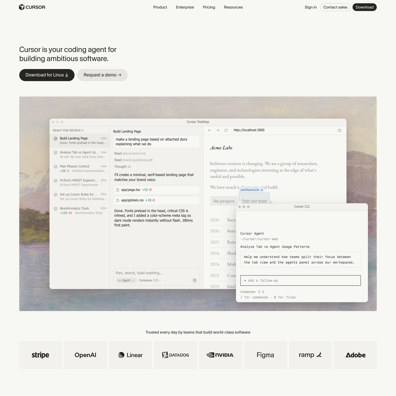 Screenshot of Cursor AI