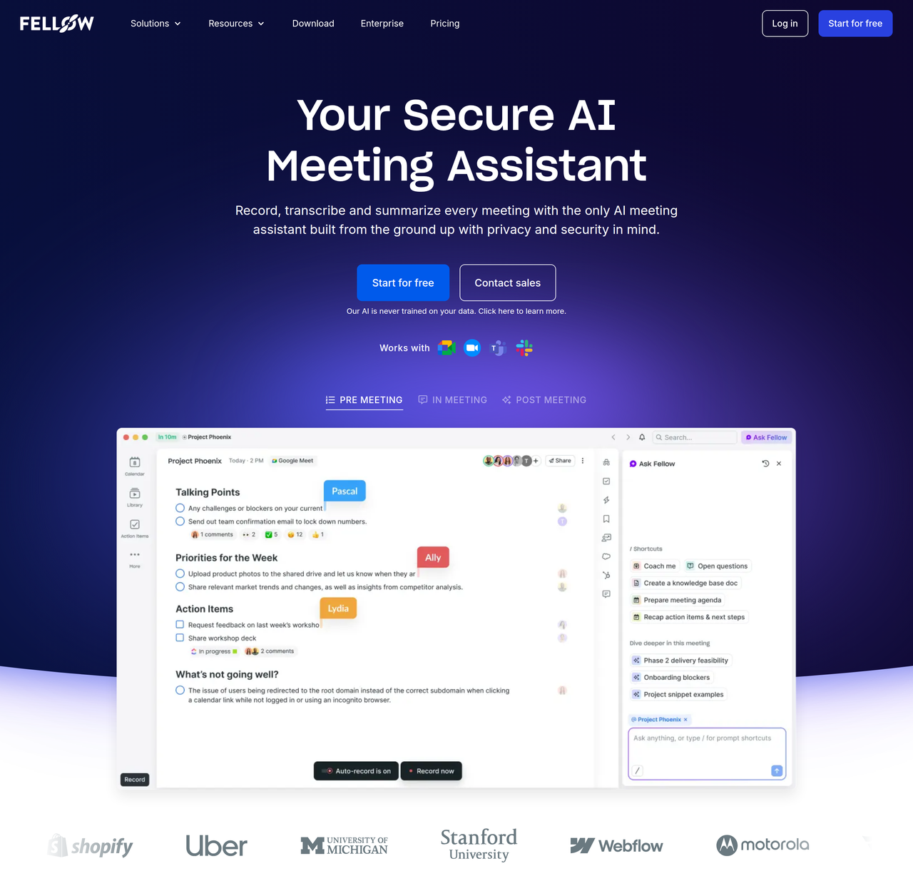 Screenshot of Fellow
