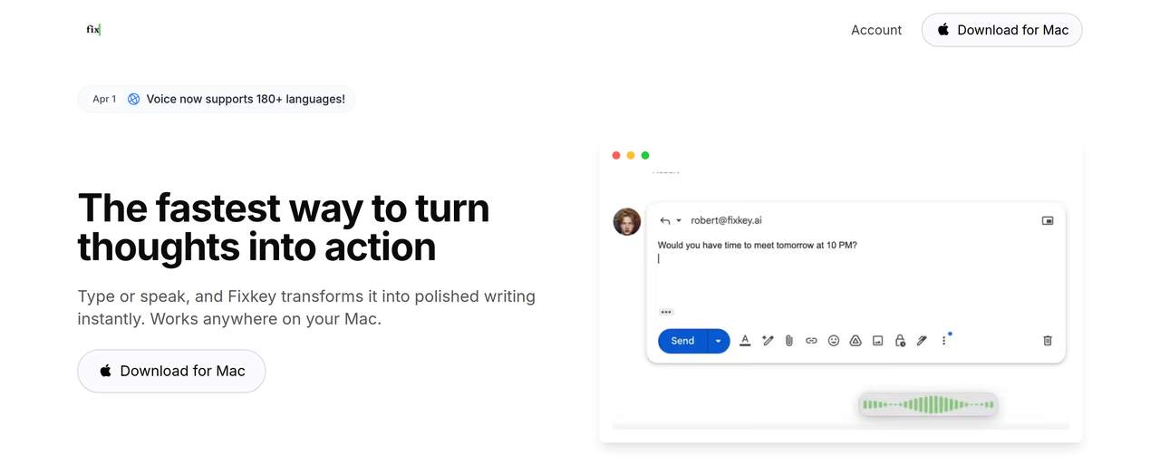 Screenshot of Fixkey AI