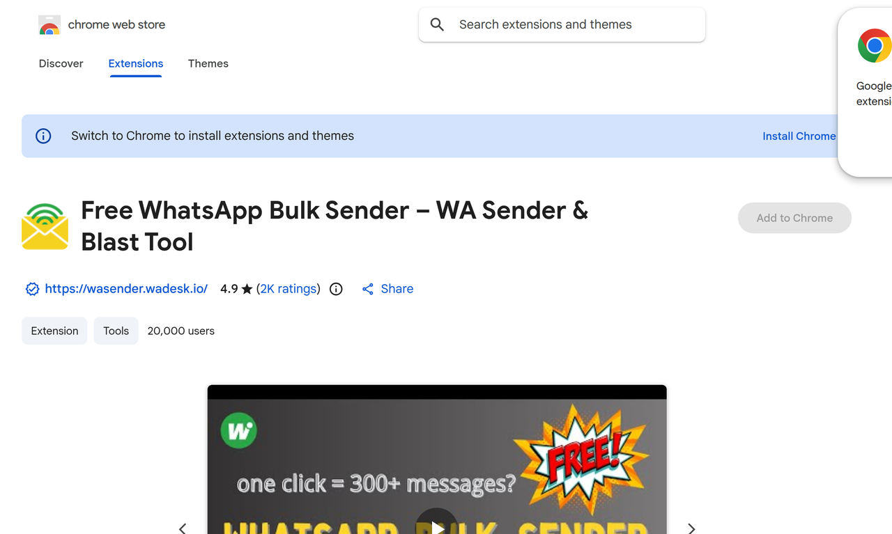 Screenshot of Free WhatsApp Bulk Sender