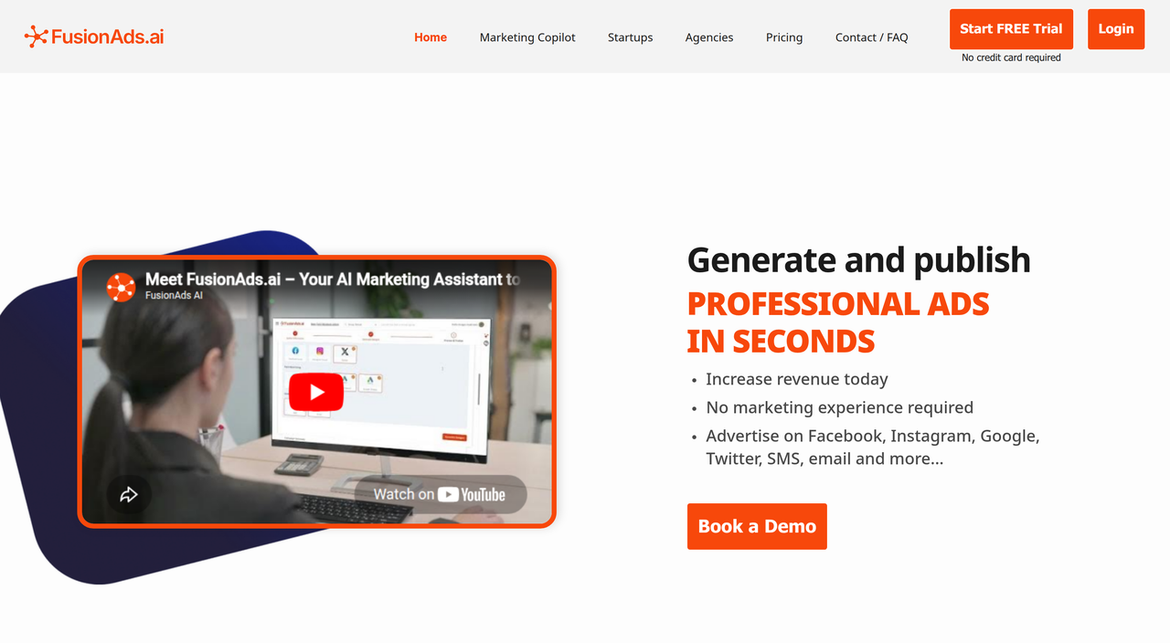 Screenshot of FusionAds.ai