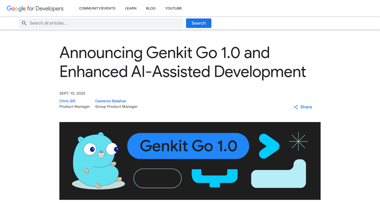 Screenshot of Genkit Google