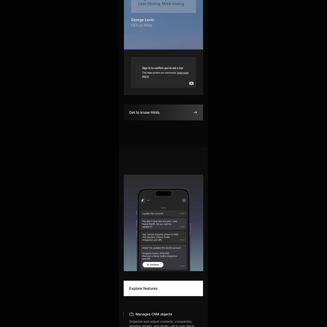 Screenshot of Hints