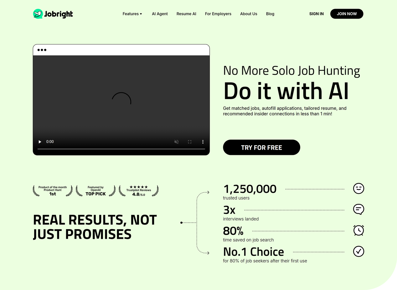 Screenshot of Jobright AI