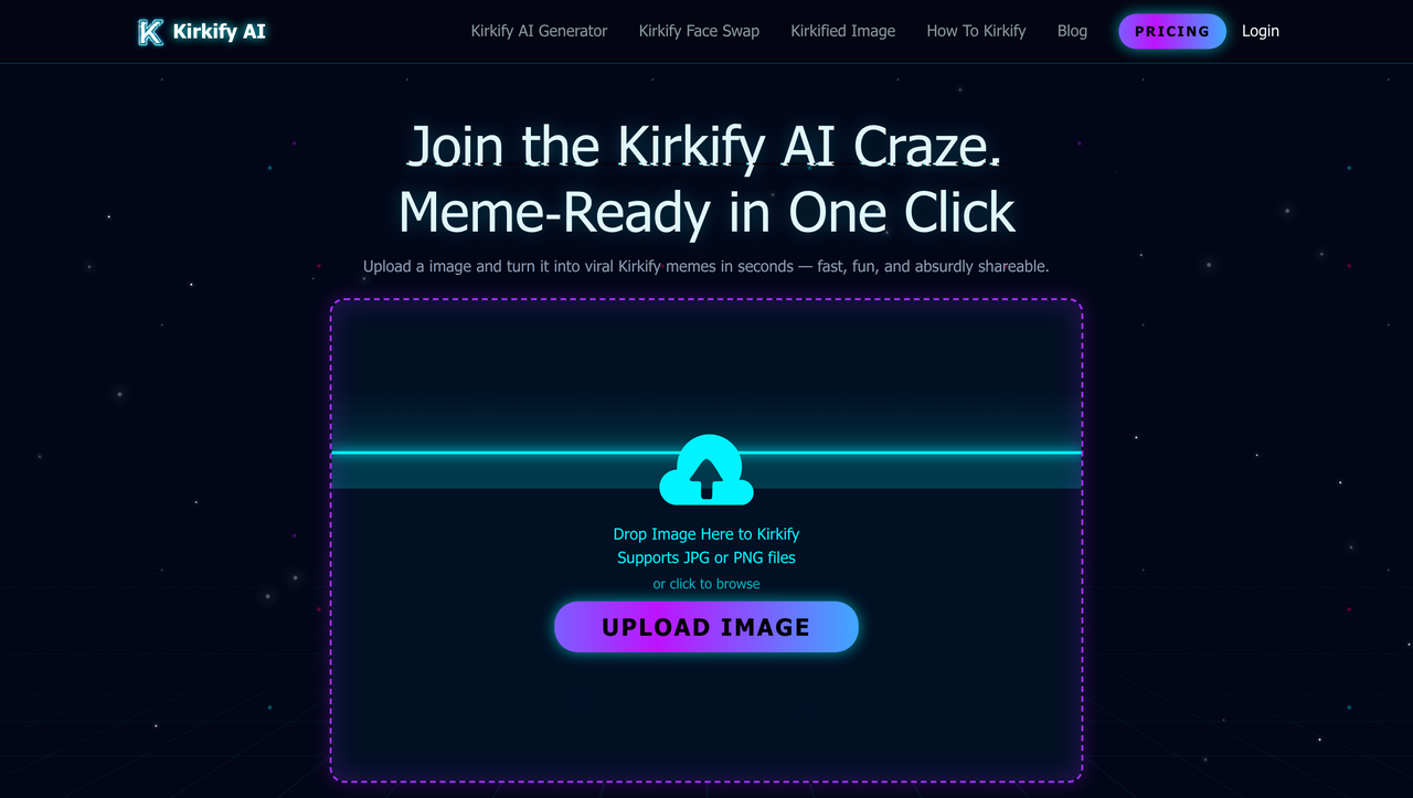 Screenshot of Kirkify AI