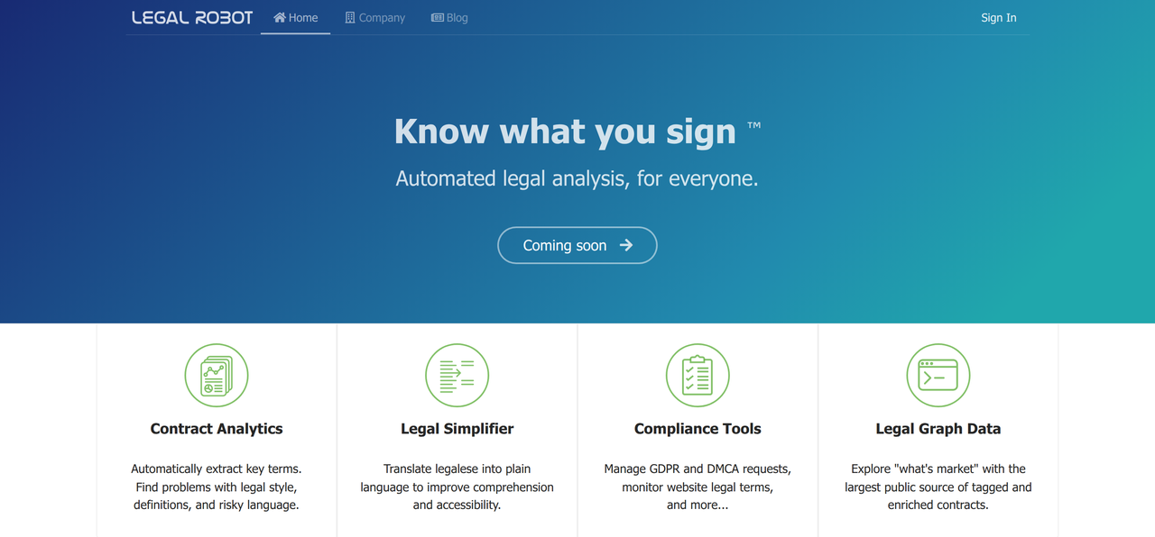 Screenshot of Legal Robot