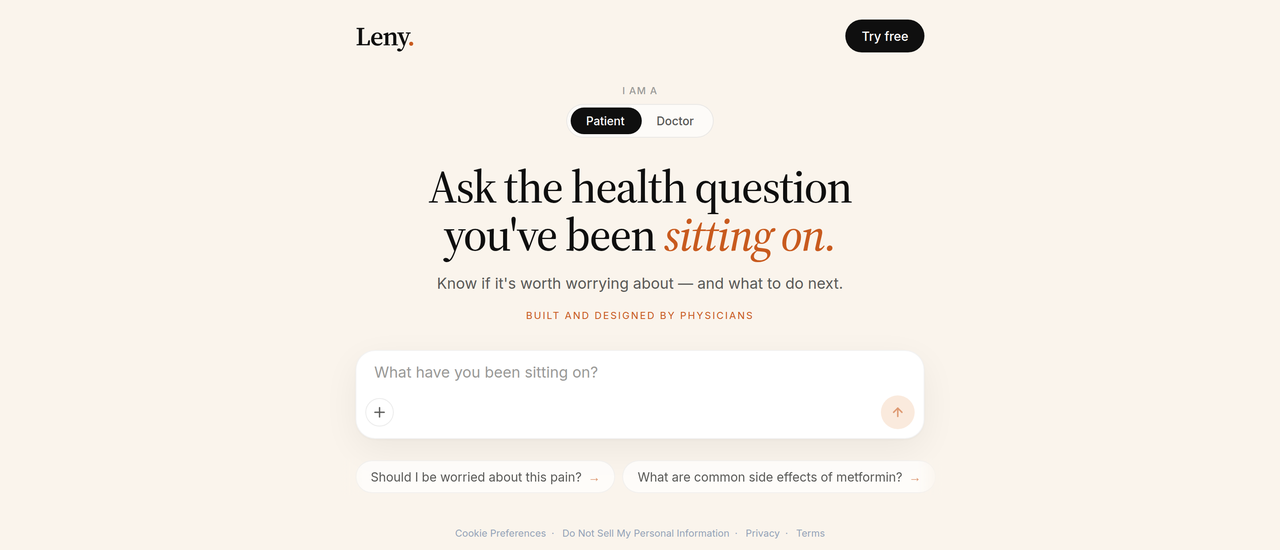 Screenshot of Leny AI