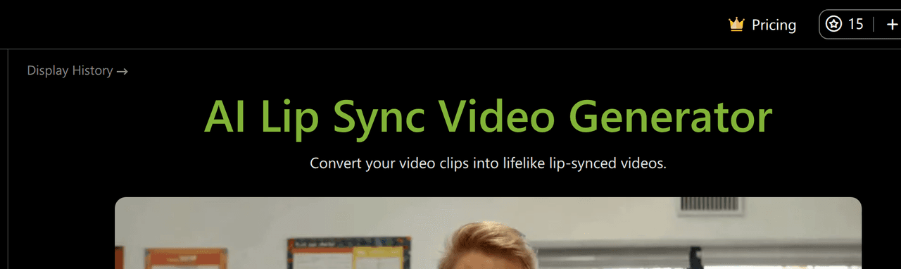 Screenshot of LipSync.video