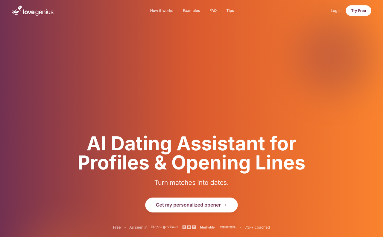 Screenshot of LoveGenius