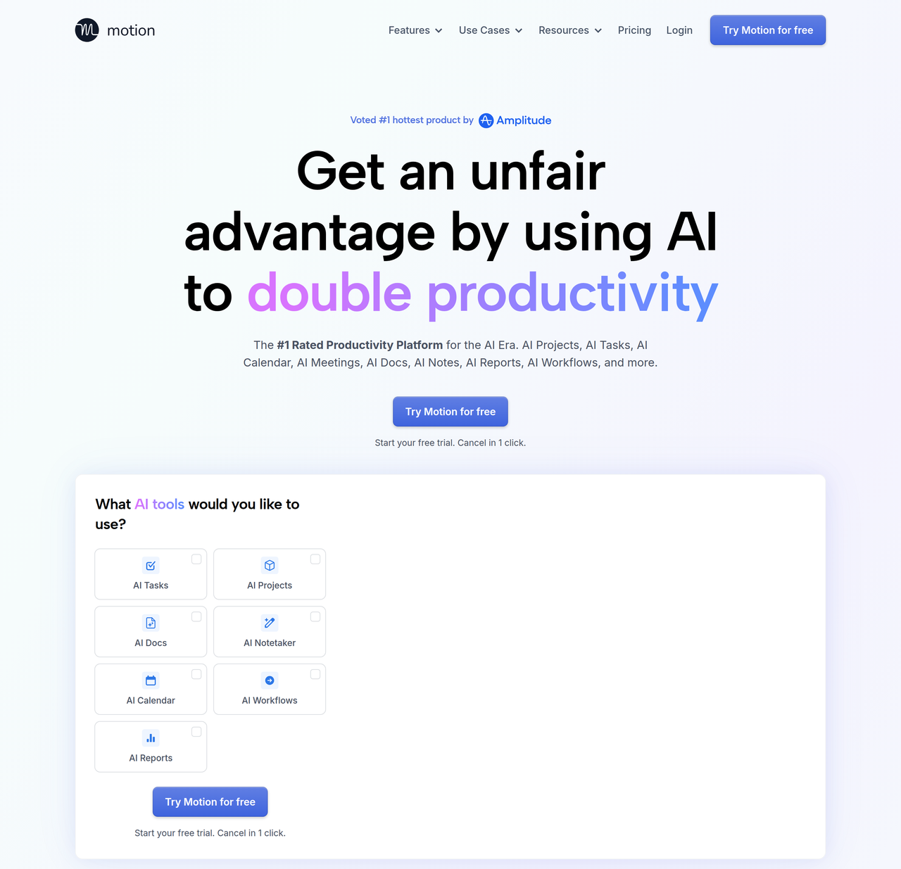Screenshot of Motion AI
