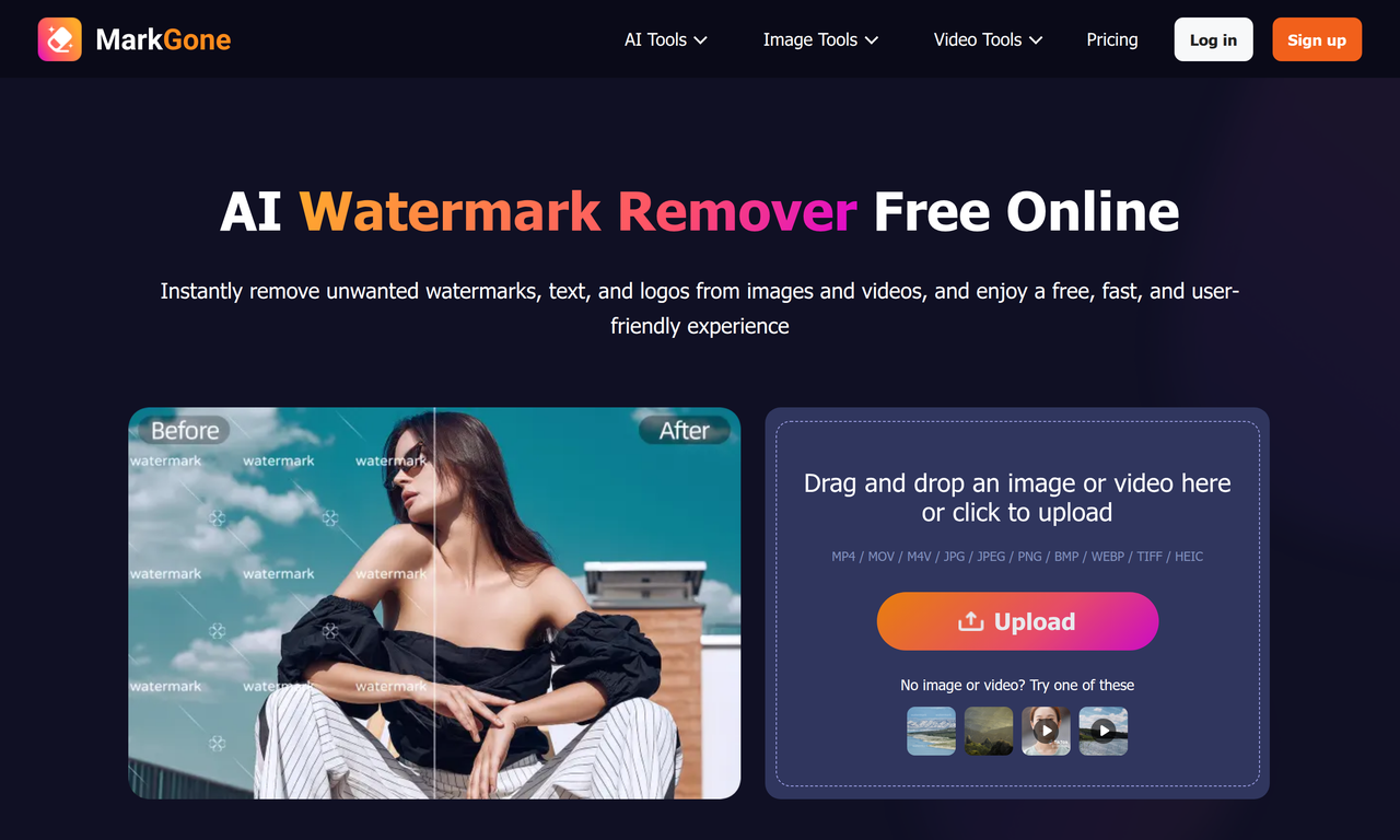 Screenshot of Remove Watermarks MarkGone