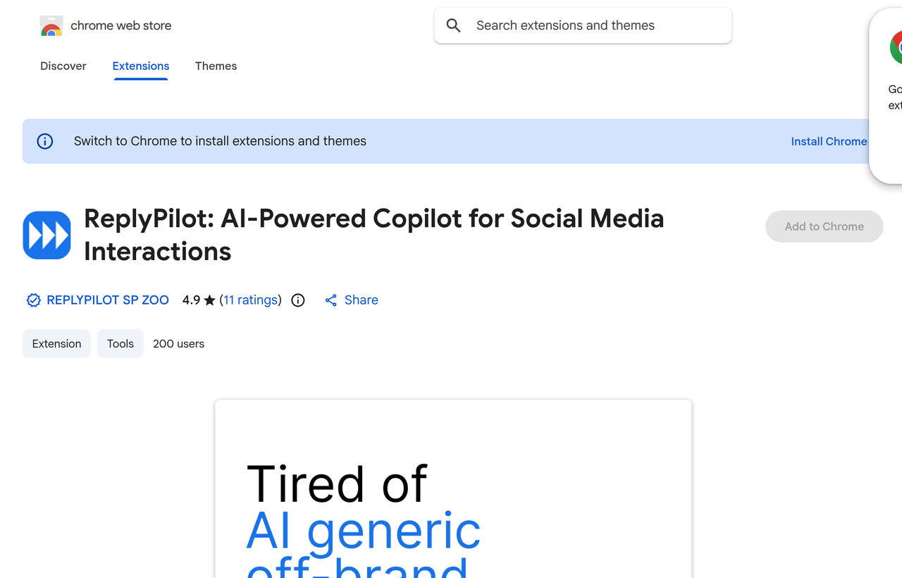 Screenshot of ReplyPilot