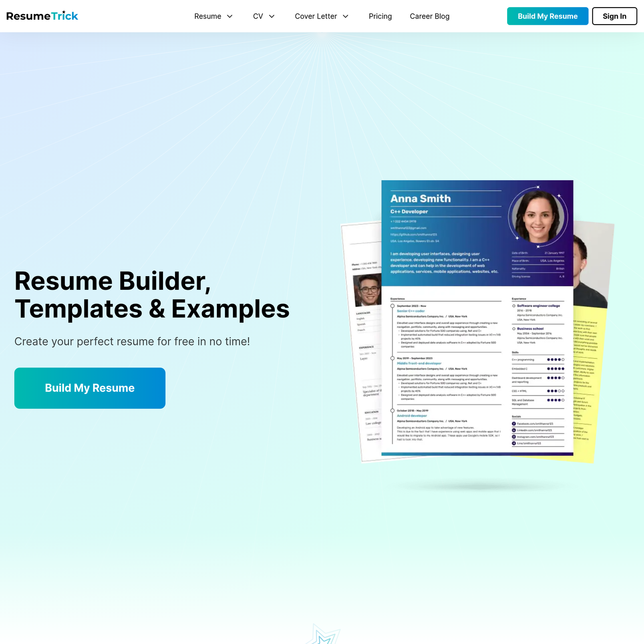Screenshot of Resume Trick