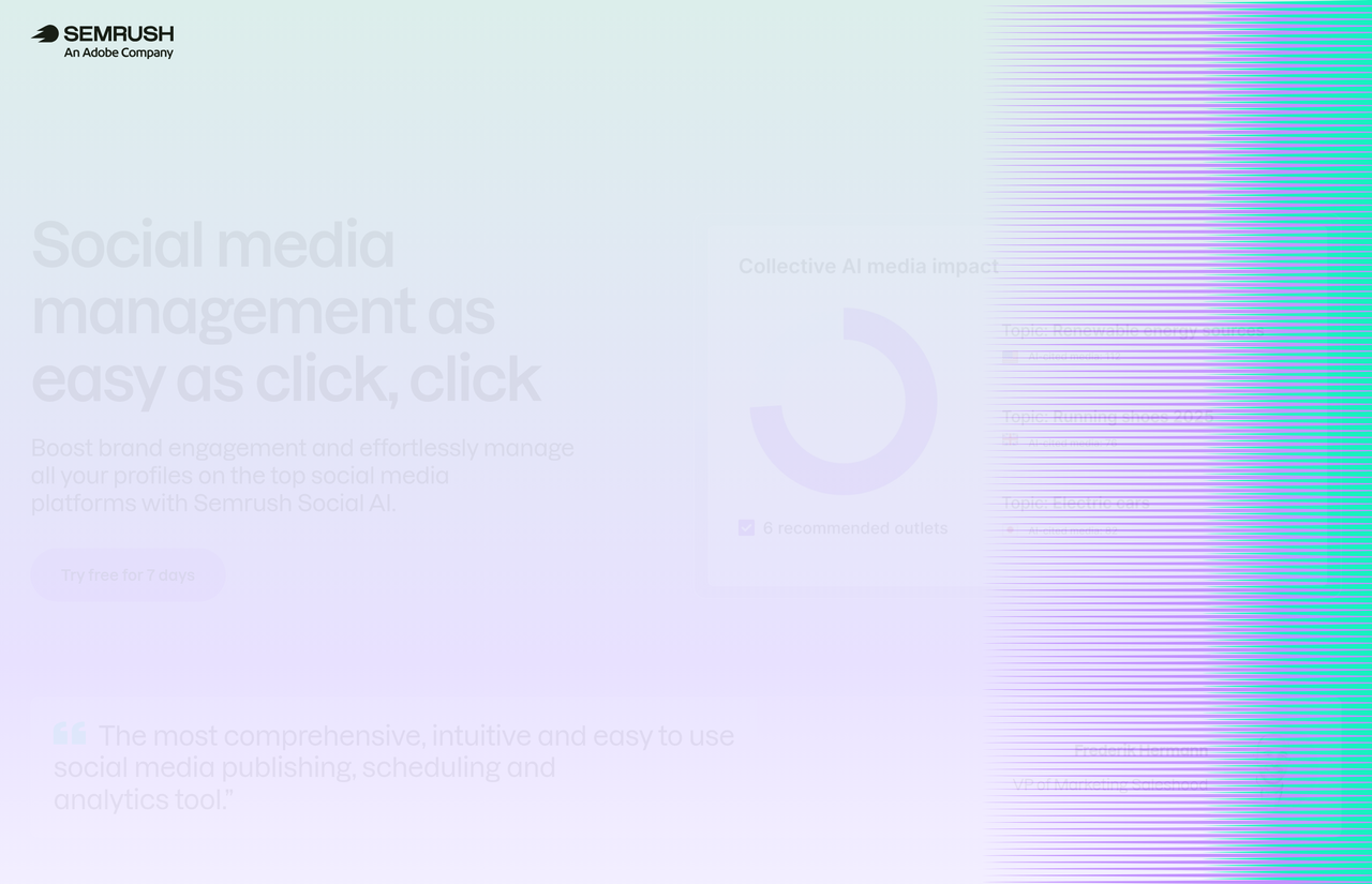 Screenshot of Semrush Social Toolkit