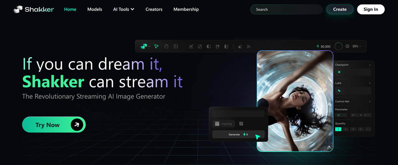 Screenshot of Shakker AI