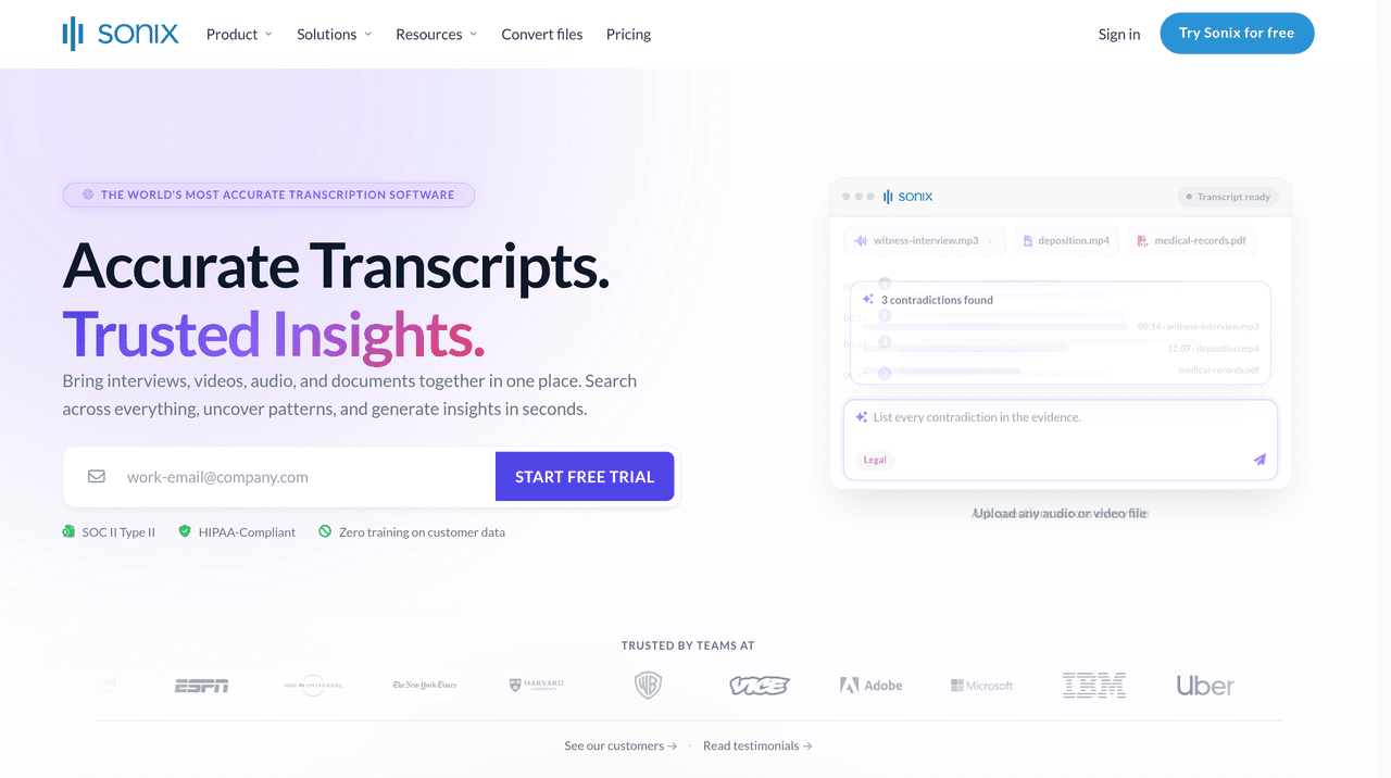 Screenshot of Sonix
