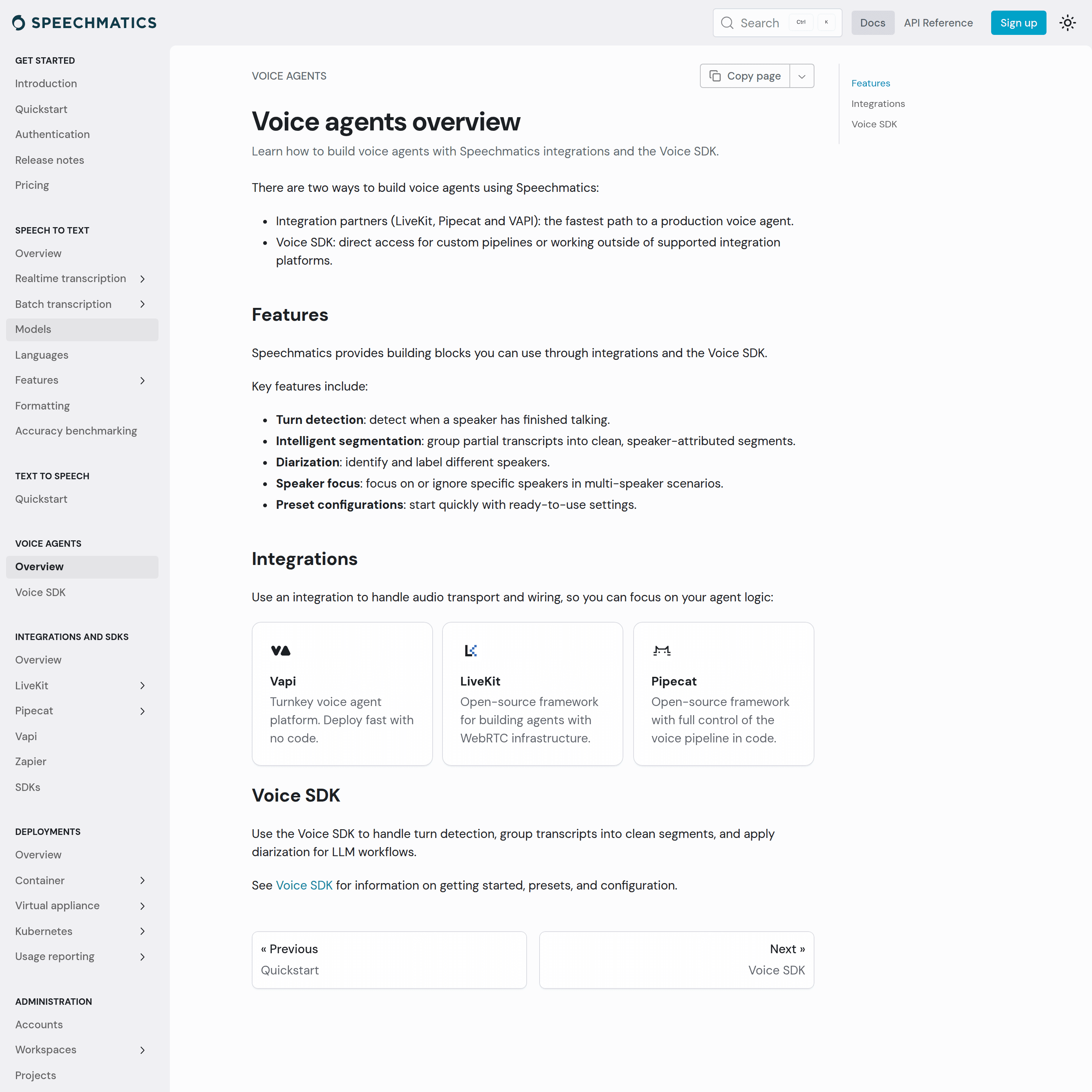 Screenshot of Speechmatics Flow